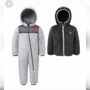Snozu Infant 2-piece Fleece Set,  grey/dark charcoal
